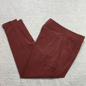 Athleta Womens Uptown Ankle Pant Cognac Brown Travel Comfort Lightweight Size 6